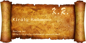 Király Radamesz névjegykártya